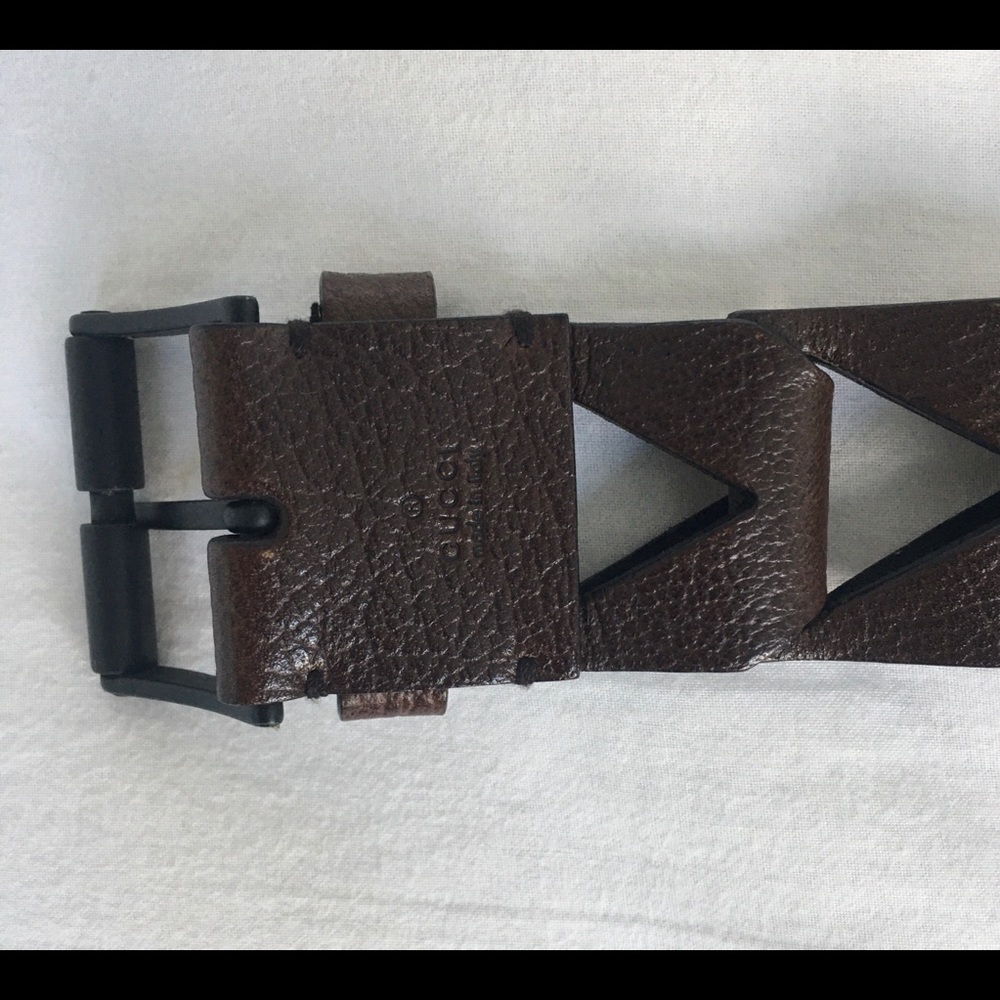 Gucci Rare vintage brown leather belt flawless